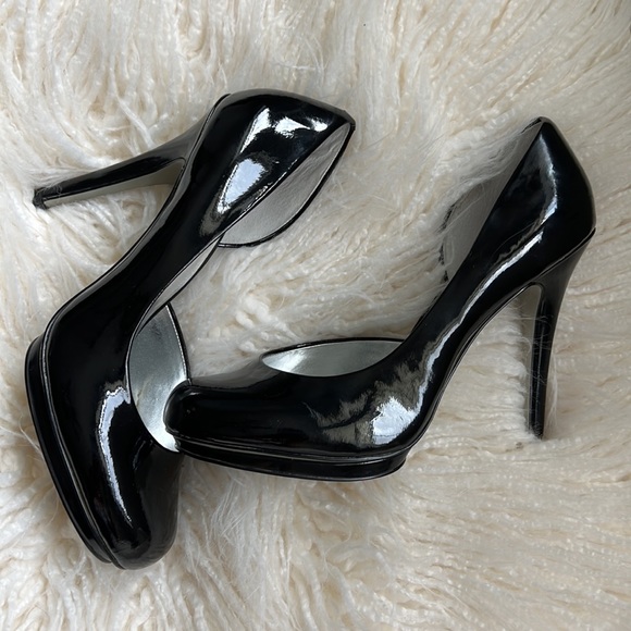 Black patent leather mini platform heels - Picture 2 of 2
